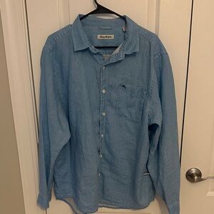 Tommy Bahama Light Blue Casual Button-Down Shirt Size XL